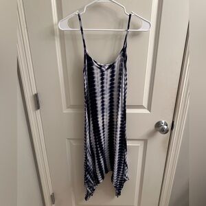 Alya Navy and White Tie-Dye Dress